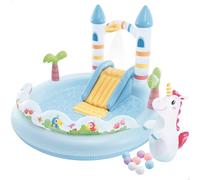 Castello unicorno, piscina gonfiabile e area giochi d’acqua