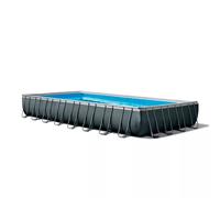 Intex 26374 Piscina Rettangolare, con Pompa a Sabbia Combo, Scaletta Doppia, Telo, 975 x 488 x 132 cm