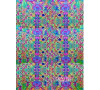 Inticate Green, Hand-Painted Print, Multi-Colored 200 Floral Detailed, Unlined Page 8x11 Hard-Cover Journal/Art Pad/Drawing Book: By Artist: Mary Elisabeth Linder @ MaryEMade