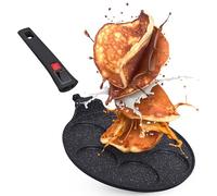 INTIGNIS® Padella antiaderente - Mini padella per pancake multiforo, padella per crêpes e pancake in stile americano con 4/7 fori per pancake individuali perfetti (7 - Smart)