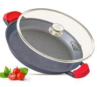 INTIGNIS® Padella Paella 36 cm con Coperchio Vetro • Rivestimento Ceramico GREBLON® • Compatibile Tutti i Fuochi e Forno • Lavabile in Lavastoviglie • Confezione Regalo (Nero, 36 CM)