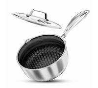 INTIGNIS® Pentola con Coperchio | Casseruola Antiaderente in Acciaio inox con Coperchio | Compatibile con l'induzione | Resistente ai Graffi | Adatta al Forno | Resistente (2 Lito)