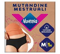 Intimawear by Nuvenia, Mutandine Mestruali in cotone biologico, Lavabili e riutilizzabili per Giorno e Notte, Flusso Moderato-Abbondante, Colore Nero, Taglia M, 1 confezione