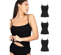 Intimidea - 3pz Canotta Donna Virginia con Spallino Sottile in Microfibra Art. 210014 (L/XL, Nero, 3pz)