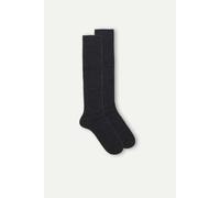 Intimissimi Calze Lunghe a Coste in Cashmere e Lana Uomo Grigio Taglia 40-41