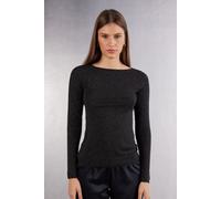 Intimissimi Maglia Girocollo in Modal Light con Cashmere Lamè Donna Nero Taglia L