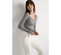 Intimissimi Maglia Manica Lunga Modal Ultralight con Cashmere Scollo Madonna Donna Grigio Taglia M
