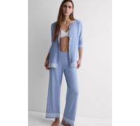 Intimissimi Pigiama Lungo Aperto Davanti in Modal con Pizzo Donna Blu Taglia L