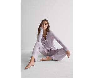 Intimissimi Pigiama Lungo Aperto Davanti in Modal con Pizzo Donna Viola Taglia L