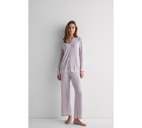 Intimissimi Pigiama Lungo Aperto Davanti in Modal con Pizzo Donna Viola Taglia S