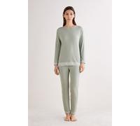 Intimissimi Pigiama Lungo in Modal con Pizzo Donna Verde Taglia L