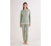 Intimissimi Pigiama Lungo in Modal con Pizzo Donna Verde Taglia M