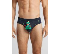 Intimissimi Slip Cotone Superior Pinguino Peluche con Albero di Natale Uomo Blu Taglia 4