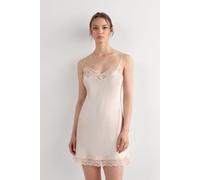 Intimissimi Sottoveste in Seta e Inserti in Pizzo Donna Naturale Taglia L