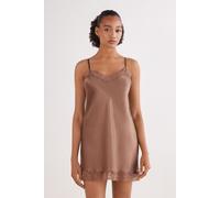 Intimissimi Sottoveste in Seta e Inserti in Pizzo Donna Naturale Taglia M