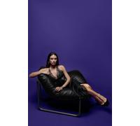 Intimissimi Sottoveste Lunga in Raso di Viscosa e Pizzo Catching Eyes Donna Nero Taglia S