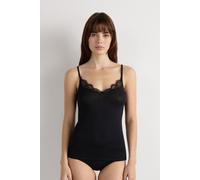 Intimissimi Top in Modal Ultralight con Cashmere con Pizzo Donna Nero Taglia M