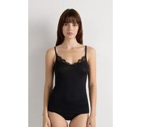 Intimissimi Top in Modal Ultralight con Cashmere con Pizzo Donna Nero Taglia S