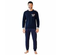 Intimitaly Irge® Pigiama Uomo Invernale Lungo 100% Caldo Cotone Interlock in Scatola Idea Regalo di Natale Pigiama Uomo Cotone Lungo (IT, Testo, M, Regular, Regular, MII2412)