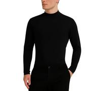 Intimitaly Lupetto Uomo, Dolcevita Invernale in Cotone Caldo, Manica Lunga, Morbido e Soffice, Taglie M-XXL (IT, Testo, S, Regular, Regular, Nero)