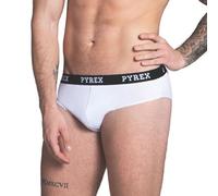 Intimitaly PYREX - Slip da Uomo in Cotone Elasticizzato, Confezione da 3, Bianco o Nero, 95% Cotone 5% Elastan (IT, Testo, L, Regular, Regular, 3 Bianchi)