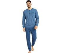 Intimitaly Vanuè - Pigiama Uomo Cotone Lungo 100%, Maglia Maniche Lunghe e Pantalone, Leggero e Traspirante, Primavera Estate (IT, Testo, L, Regular, Regular, VS1221)