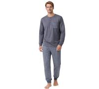 Intimitaly Vanuè - Pigiama Uomo Cotone Lungo 100%, Maglia Maniche Lunghe e Pantalone, Leggero e Traspirante, Primavera Estate (IT, Testo, XL, Regular, Regular, VS1238 VAR-2)