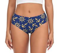 Intimo da donna - Ancore e nautiche invisibili senza cuciture estensibili da donna, nero/bianco, S