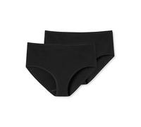 Schiesser Intimo da Donna, Confezione da 2 Pezzi, Cotone Organico, 95/5, Nero, 48