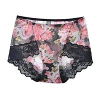 Intimo da donna Natale con stampa retrò e alta elasticità, intimo uomo ragazzo, Nero , XL