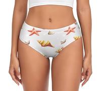 Intimo da donna - Stampa conchiglie conche No.902 No Show - mutandine estensibili senza cuciture da donna, Nero , XS