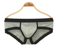 Intimo da uomo a vita bassa tinta unita con tasca convessa a U per giovani, slip traspirante e vestibilità ampia (M verde)