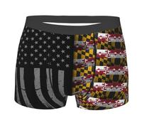 Intimo da Uomo America Maryland Flag Boxer da Uomo Confortevole Boxer Elasticizzato Elasticizzato Men Underwear per Viaggio Quotidiano Regalo L