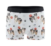 Intimo da Uomo Australian Shepherd Dog Pattern Men Underwear Traspirante Mutande Boxer Elasticizzato Boxer Elasticizzato per Quotidiano Viaggio Gym XL