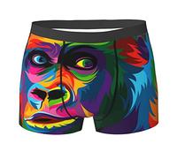 Intimo da uomo colorato scimmia, slip boxer elasticizzati morbidi per uomo