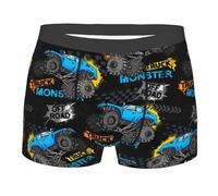 Intimo da Uomo Cool Monsters Truck Pattern Boxer da Uomo Confezione Boxer Elasticizzato Confortevole Mens Boxers per Viaggio Regalo Indossare Tutti I Giorni L