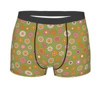 Intimo da Uomo Nostalgic 70S Groovy Print Boxer Elasticizzato Traspirante Mens Boxers Confortevole Men Underwear per Quotidiano Indossare Tutti I Giorni Regalo M