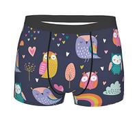 Intimo da Uomo Owl Sitting On The Branches Boxer Elasticizzato Morbido Boxer da Uomo Confezione Men Underwear per Indossare Tutti I Giorni Regalo Gym S