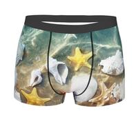 Intimo da Uomo Seashell On The Beach Mutande Boxer Elasticizzato Boxer Elasticizzato Morbido Mens Boxers per Quotidiano Indossare Tutti I Giorni Gym XXL