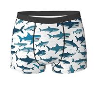 Intimo da Uomo Shark Pattern with Various Gestures Mutande Boxer Confortevole Boxer da Uomo Morbido Mens Boxers Quotidiano per Indossare Tutti I Giorni Regalo XL