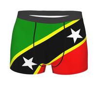 Intimo da Uomo St.Kitts And Nevis Large Flag Mutande Boxer Elasticizzato Boxer Elasticizzato Confortevole Boxer da Uomo per Regalo Indossare Tutti I Giorni Quotidiano M