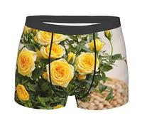 Intimo da Uomo Yellow Flower Boxer da Uomo Confezione Boxer Elasticizzato Confortevole Mutande Boxer per Quotidiano Indossare Tutti I Giorni Regalo XL