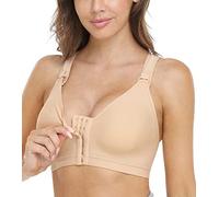 Intimo Donna Post Intervento Chirurgico Reggiseno Chirurgico Compressione con Chiusura Frontale Brassiere con Cinghie Larghe Regolabili Taglie Grandi (Color : Beige, Size : M)
