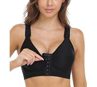 Intimo Donna Post Intervento Chirurgico Reggiseno Chirurgico Compressione con Chiusura Frontale Brassiere con Cinghie Larghe Regolabili Taglie Grandi (Color : Black, Size : XL)