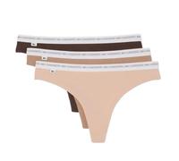 Intimo Lacoste Elastic Cotton Thongs 3P - biscuit/baguette/grume - Marrone (XS)