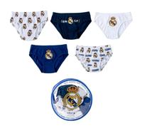 Intimo Real Madrid per Bambini e Bambine + Beauty Case Rotondo - Confezione di Intimo Morbido e Traspirante per Bambini.