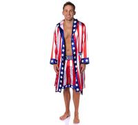 INTIMO Rocky Balboa - Completo da uomo con vestaglia e pantaloncini in raso, Apollo Creed, Small-Medium