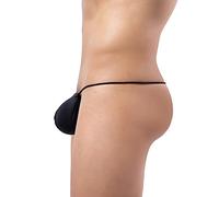 Intimo Sexy Mutande Uomo Cotone 100 per Cento Lingerie Curvy Lunghe (Nero, XXL)