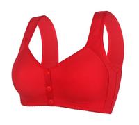 Intimo Tecnico Donne Shaped Cup Front Bra Without Wires Vest Style Plus Size Bra Leggings Yoga Pile, rosso, 44