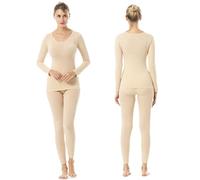 Intimo Termico Set Donna Biancheria Termica con Funzione Intima Maglia con Funzione Base Layer Traspirante Senza Cucitura Termici Maglietta a Maniche Lunghe e Pantaloni per Ciclismo Skiing Yoga